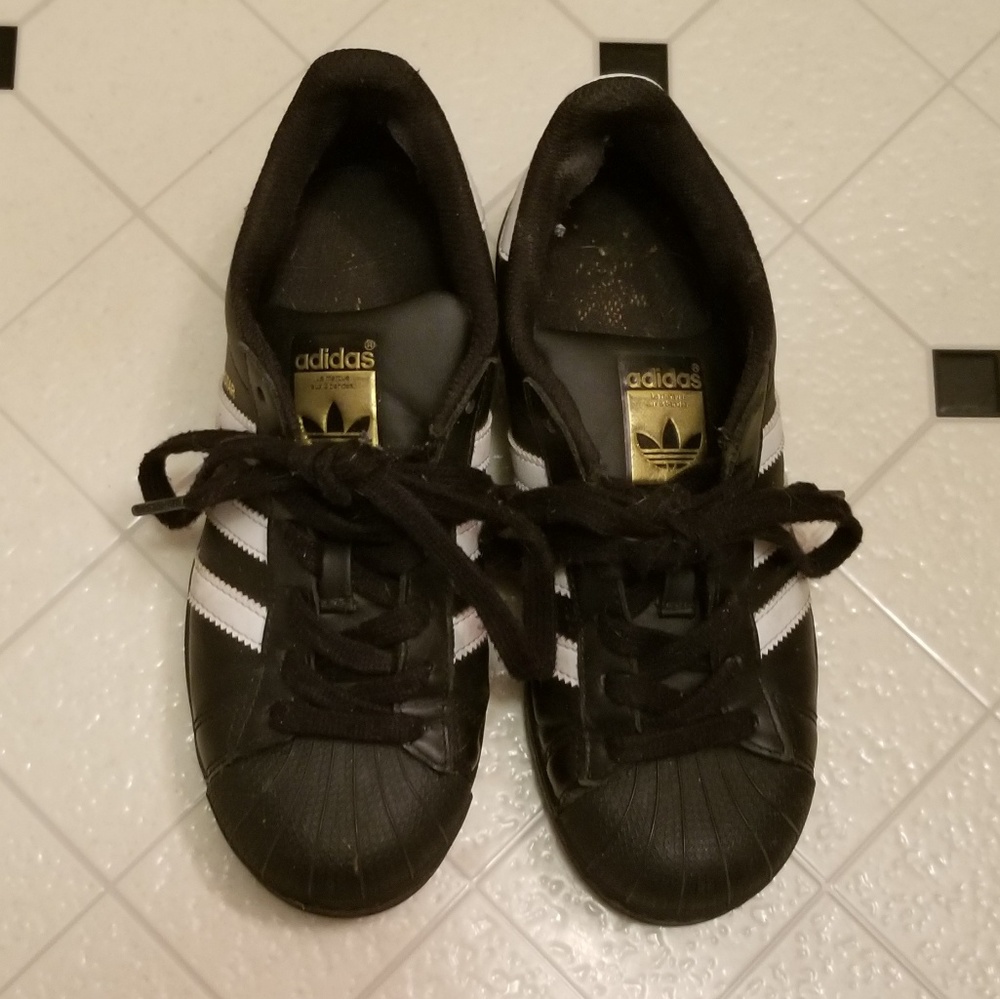 Adidas Superstar Kid's Sneakers Black and Gold